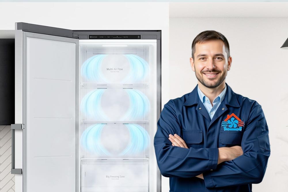 Majstor zaposlen u ovlašćenom servisu LG zamrzivača - Ilustracija